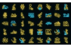 Careless person icons set vector neon Product Image 1