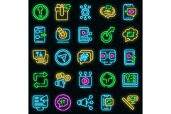 Repost icons set vector neon Product Image 1