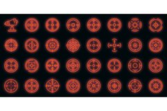 Telescopic sight icons set vector neon Product Image 1