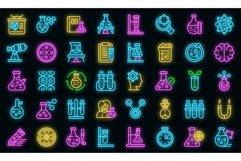 Research scientist icons set vector neon Product Image 1