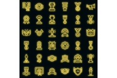 Winner awarding icons set vector neon Product Image 1