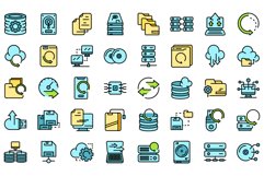 Backups icons set vector flat Product Image 1