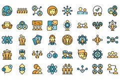 Crew icons set vector flat Product Image 1