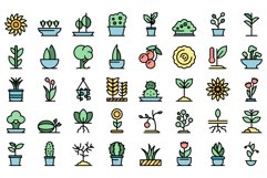 Plants icon, outline style Product Image 1
