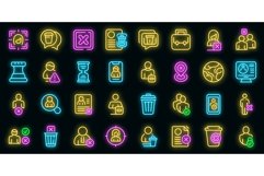 Delete user icons set vector neon Product Image 1