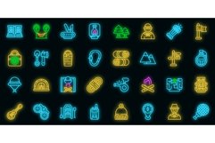 Scouting icons set vector neon Product Image 1