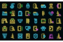 Human evacuation icons set vector neon Product Image 1