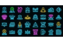 Hologram projection icon neon vector Product Image 1