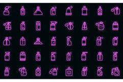 Spray bottle icons set vector neon Product Image 1
