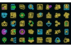 Know your client icons set vector neon Product Image 1
