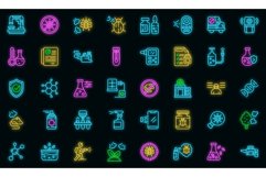Chemical control icons set vector neon Product Image 1