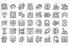 Business trend icons set outline vector. Web site Product Image 1