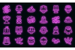 Jelly icons set vector neon Product Image 1