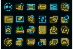 Cross-posting icons set vector neon Product Image 1