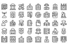 University department icons set outline vector. Student Product Image 1