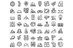 Eco tourism icons set outline vector. Fauna nature Product Image 1