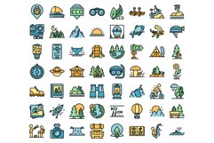 Eco tourism icons set vector flat Product Image 1