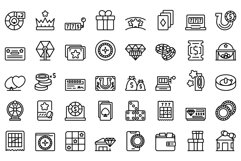 Sweepstake icons set outline vector. Chance activity Product Image 1