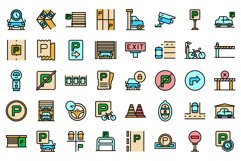 Parking place icons set vector flat Product Image 1