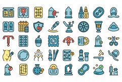 Contraceptives icons set vector flat Product Image 1