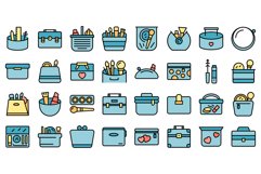 Cosmetic bag icons set vector flat Product Image 1