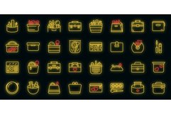 Cosmetic bag icons set outline vector. Accessory barber Product Image 1