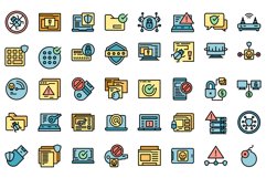 Antivirus icons set vector flat Product Image 1