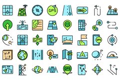 Trajectory icons set vector flat Product Image 1