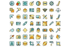 Editing tools icons set vector flat Product Image 1