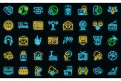 Stay connected icons set outline vector. Home work vector Product Image 1