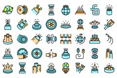 Optic fiber icons set vector flat Product Image 1