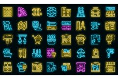 Remodeling icons set outline vector. Interior carpet vector Product Image 1