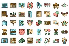 Quiz icons set vector flat Product Image 1