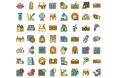 Dermatologist icons set vector flat Product Image 1
