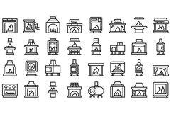 Furnace icons set outline vector. Industrial gas Product Image 1
