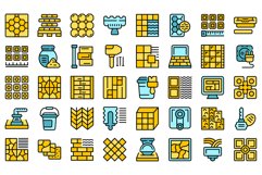 Installing tiles icons set vector flat Product Image 1