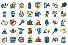 Mosquito protective icons set vector flat Product Image 1