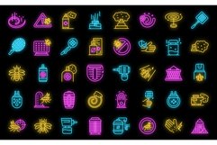 Mosquito protective icons set vector neon Product Image 1