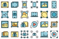 Screenshot icons set vector flat Product Image 1