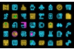 Facilities icons set vector neon Product Image 1