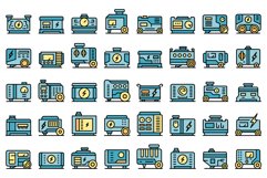 Power generator icons set vector flat Product Image 1