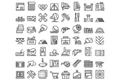 DIY repair icons set outline vector. Worker repair Product Image 1