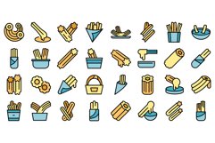 Churros icons set vector flat Product Image 1