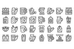 Carrot juice icons set outline vector. Autumn beverages Product Image 1