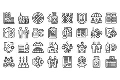 Herd immunity icons set outline vector. Disease control Product Image 1