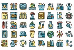 Biological station icons set vector flat Product Image 1