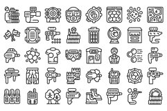 Paintball icons set outline vector. Action player Product Image 1