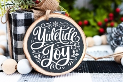 Yuletide Joy Round Christmas Sign Svg Product Image 2