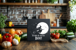 Halloween Witch Coaster Laser Engraving PNG Product Image 3