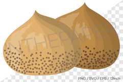 Cinnamon coated chestnut yullan cookie PNG SVG Korean art Product Image 1